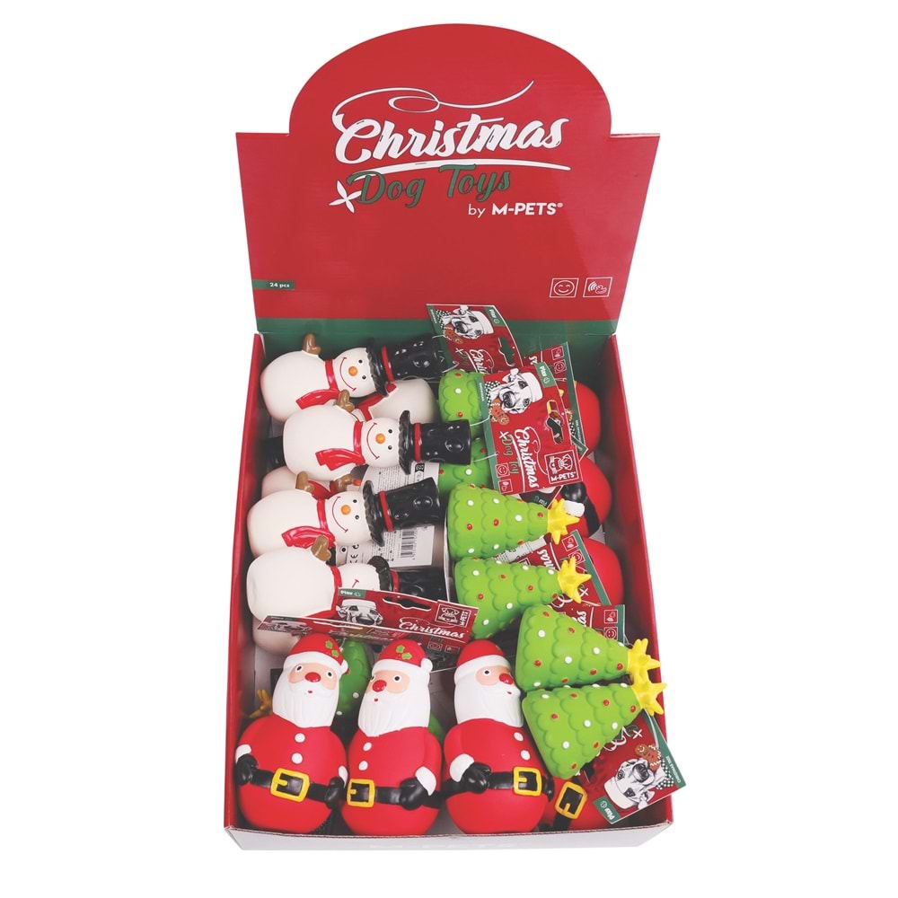 10666499 M-PETS CHRISTMAS LATEX KÖPEK OYUNCAĞI MİX 24LÜ