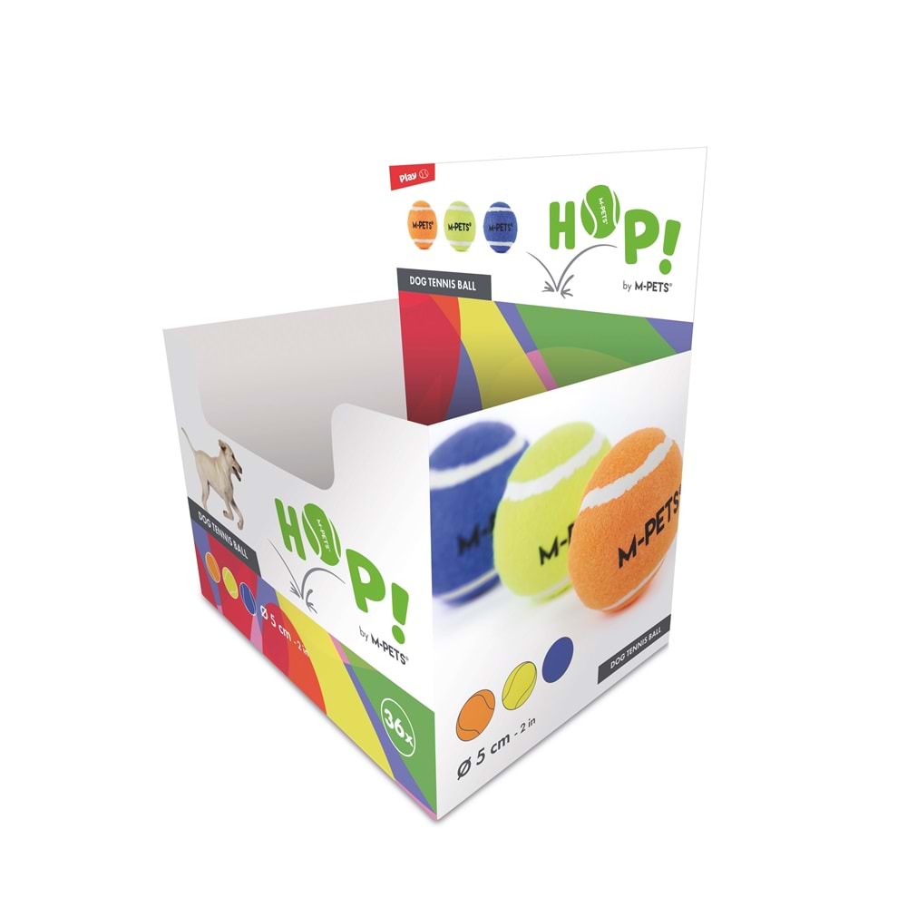 10670699 M-PETS HOP TENNİS TOPU MİX COLOR 5CM 36LI SET DISPLAY