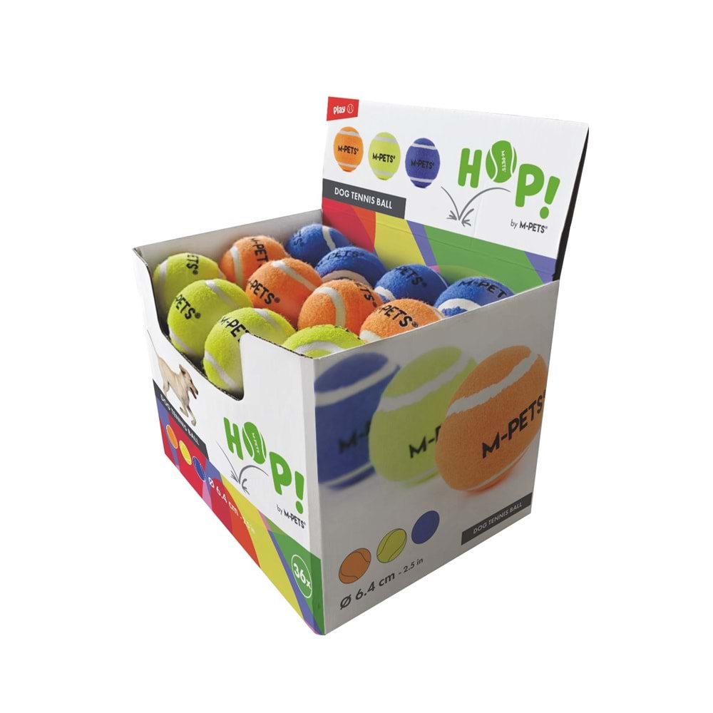 10671099 M-PETS HOP TENNİS TOPU MİX COLOR 6,4CM 36LI SET DISPLAY