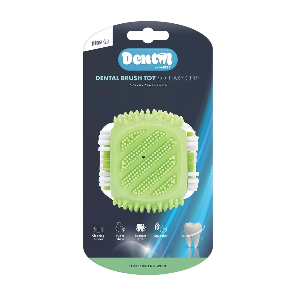 10676899 M-PETS DENTAL SQUEAKY CUBE DİŞ FIRÇALI KÖPEK OYUNCAĞI