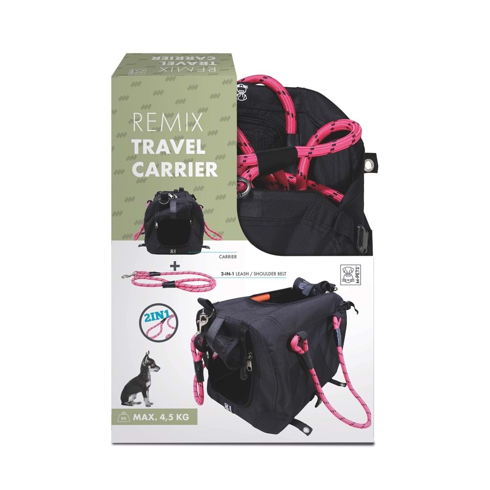 10703899 M-PETS 2IN1 REMIX BLACK/PİNK TAŞIMA ÇANTASI 41X28X28CM