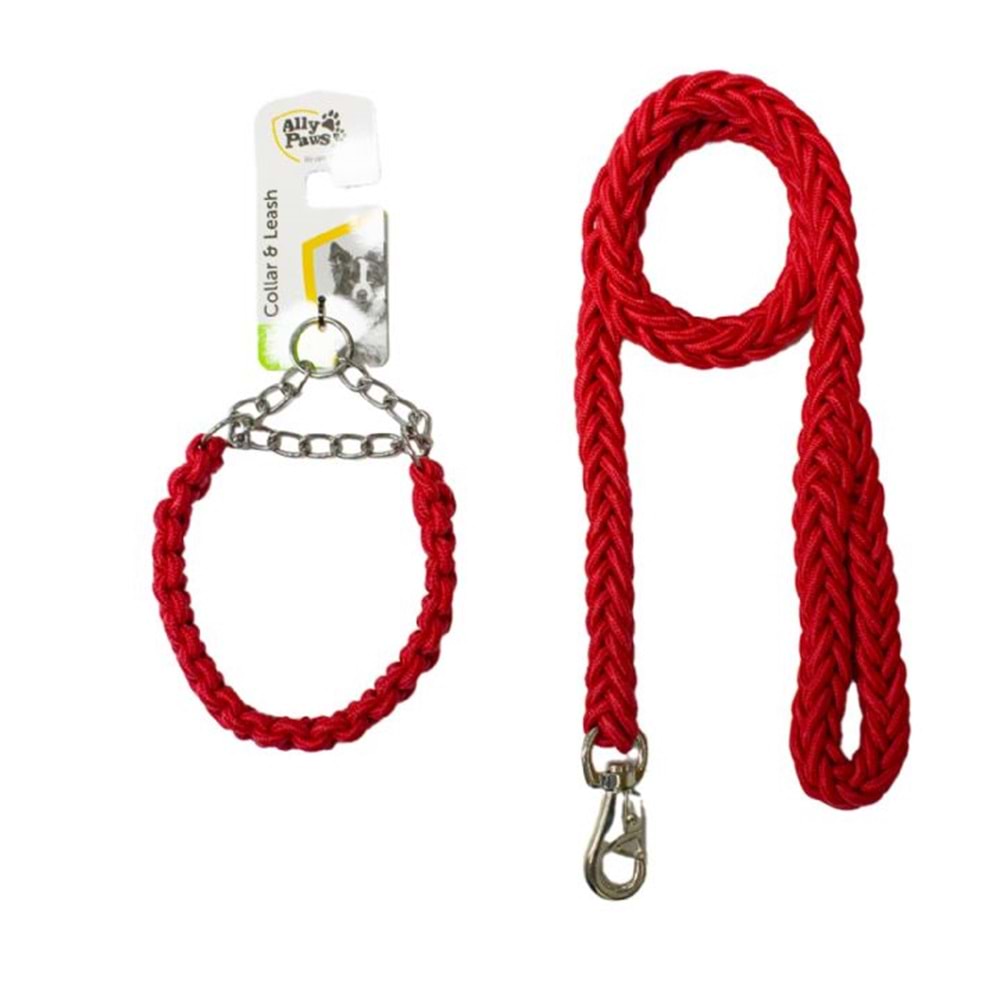 10713 ALLY PAWS COLLAR & LEASH (M) 2CMX120CM