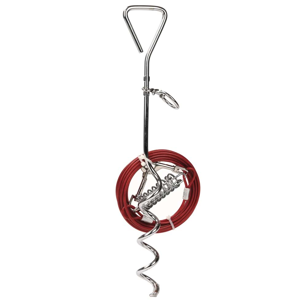 10801505 M-PETS BAHÇE BAĞLAMA KAZIĞI/BAĞLAMA HALAT 3,5MT/RED