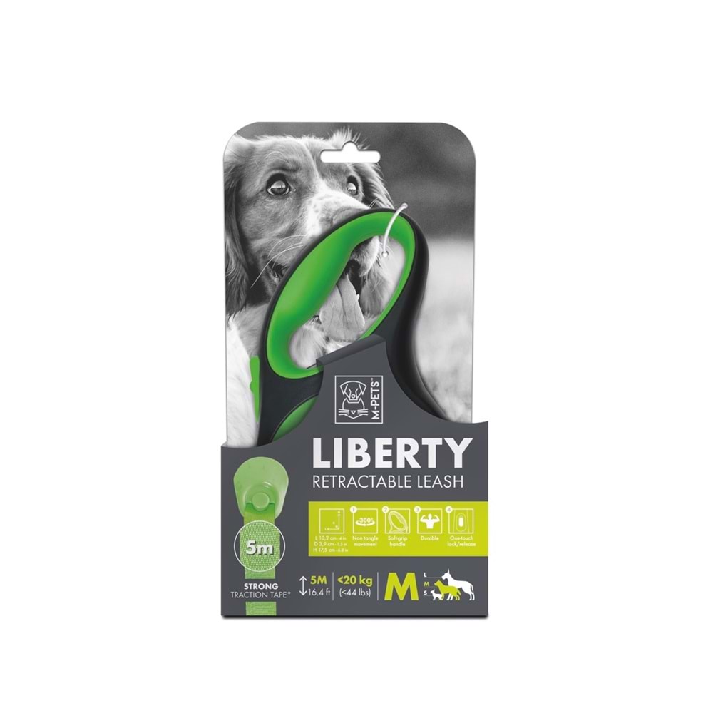 10824499 M-PETS LIBERTY OTOMATİK GEZDİRME ŞERİT 5MT/GREEN (M)
