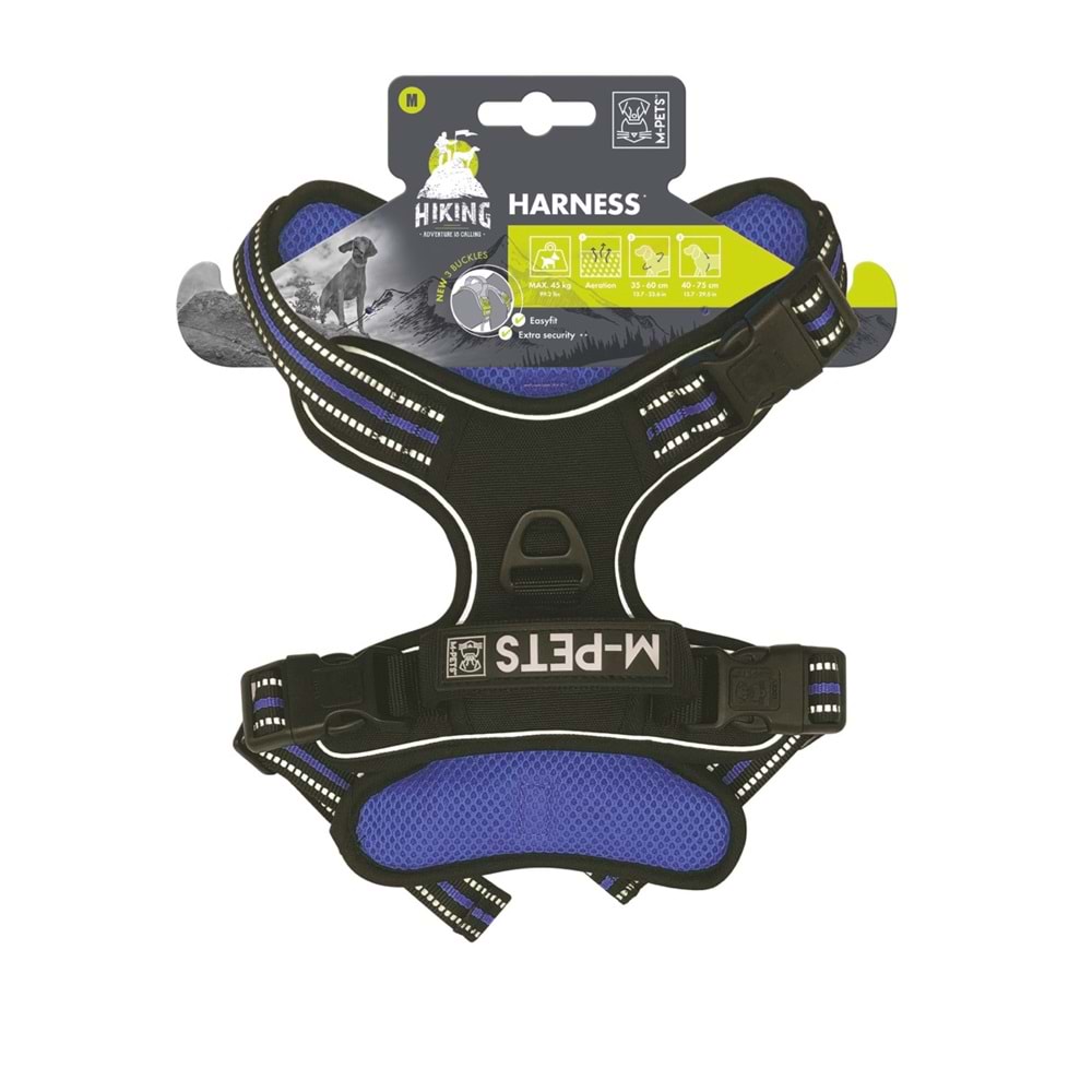 10825099 M-PETS HIKING REFLEKTÖRLÜ SOFT SIRT TASMASI BLUE (M)