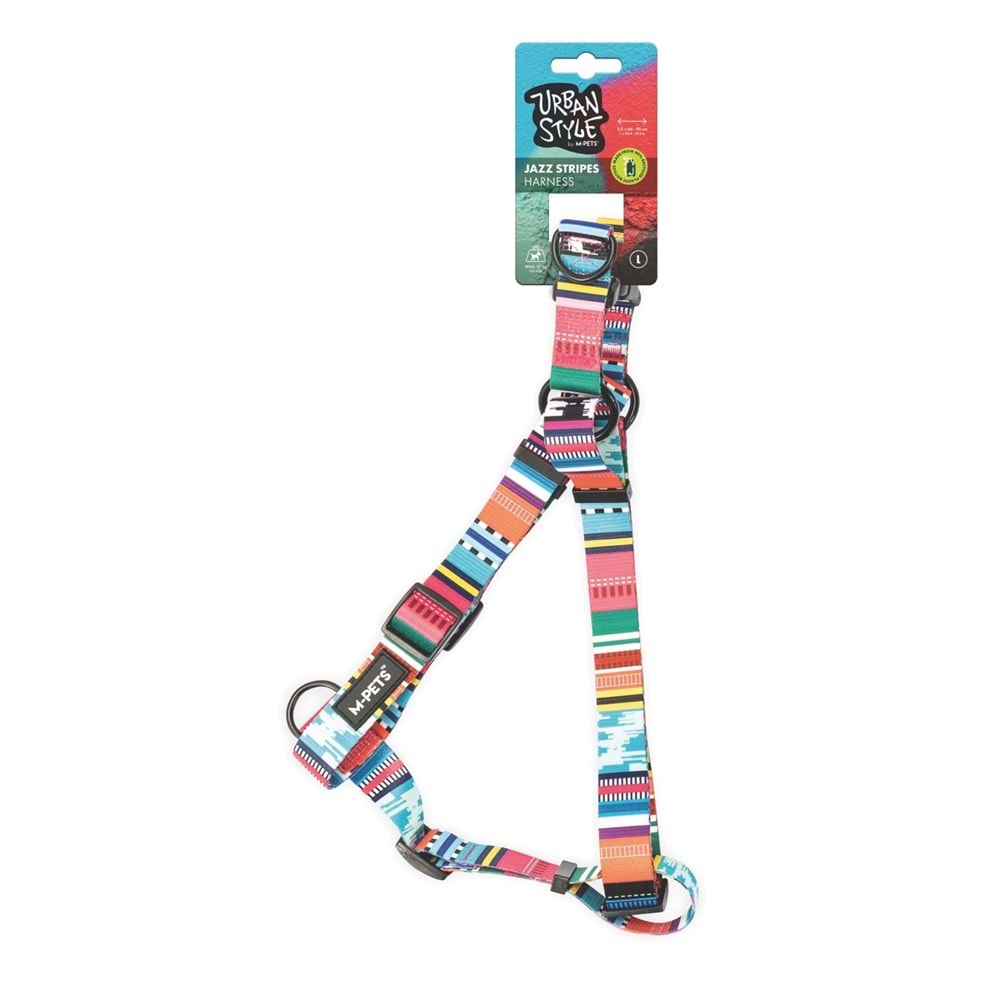 10836499 M-PETS URBAN STYLE JAZZ STRIPES GÖĞÜS TASMASI (L)