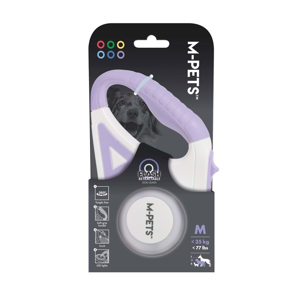 10839299 M-PETS FLASH LEDLİ OTOMATİK GEZDİRME ŞERİT 5MT/PURPLE