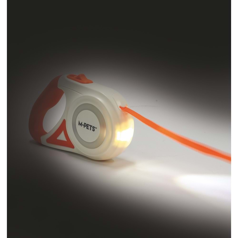 10839399 M-PETS FLASH LEDLİ OTOMATİK GEZDİRME ŞERİT 3MT/ORANGE