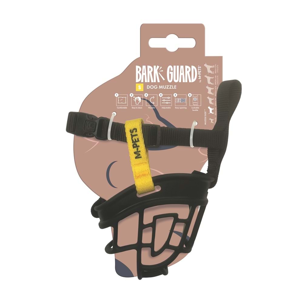 10845399 M-PETS BARK GUARD AĞIZLIK (S) BLACK/YELLOW