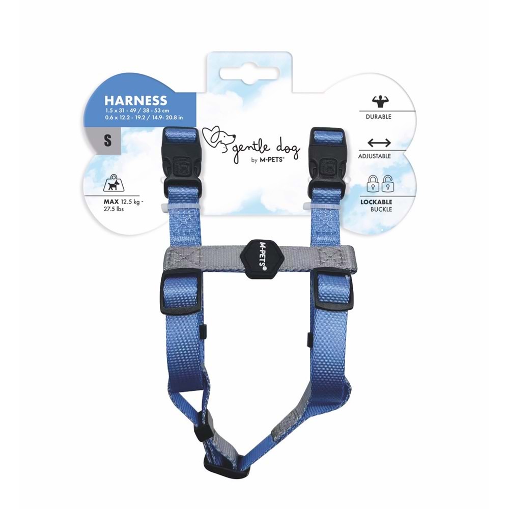 10845999 M-PETS GENTLE DOG GÖĞÜS TASMASI BLUE (S)