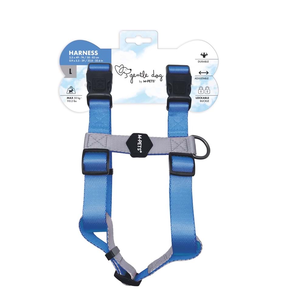 10846199 M-PETS GENTLE DOG GÖĞÜS TASMASI BLUE (L)