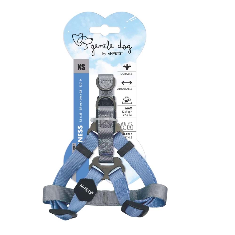 10847099 M-PETS GENTLE DOG TRİANGLE GÖĞÜS TASMASI BLUE (XS)