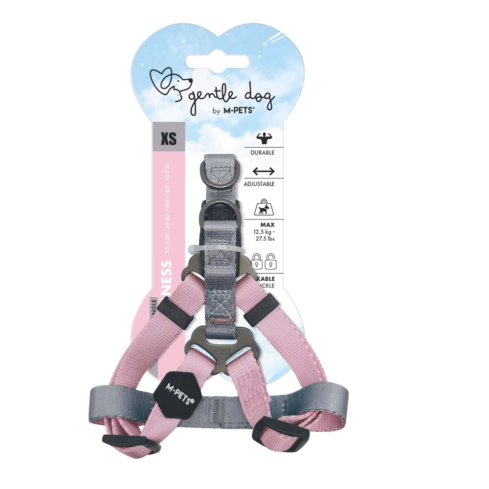 10847499 M-PETS GENTLE DOG TRİANGLE GÖĞÜS TASMASI PİNK (XS)