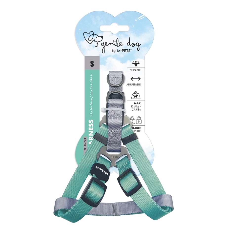 10847999 M-PETS GENTLE DOG TRİANGLE GÖĞÜS TASMASI GREEN (S)