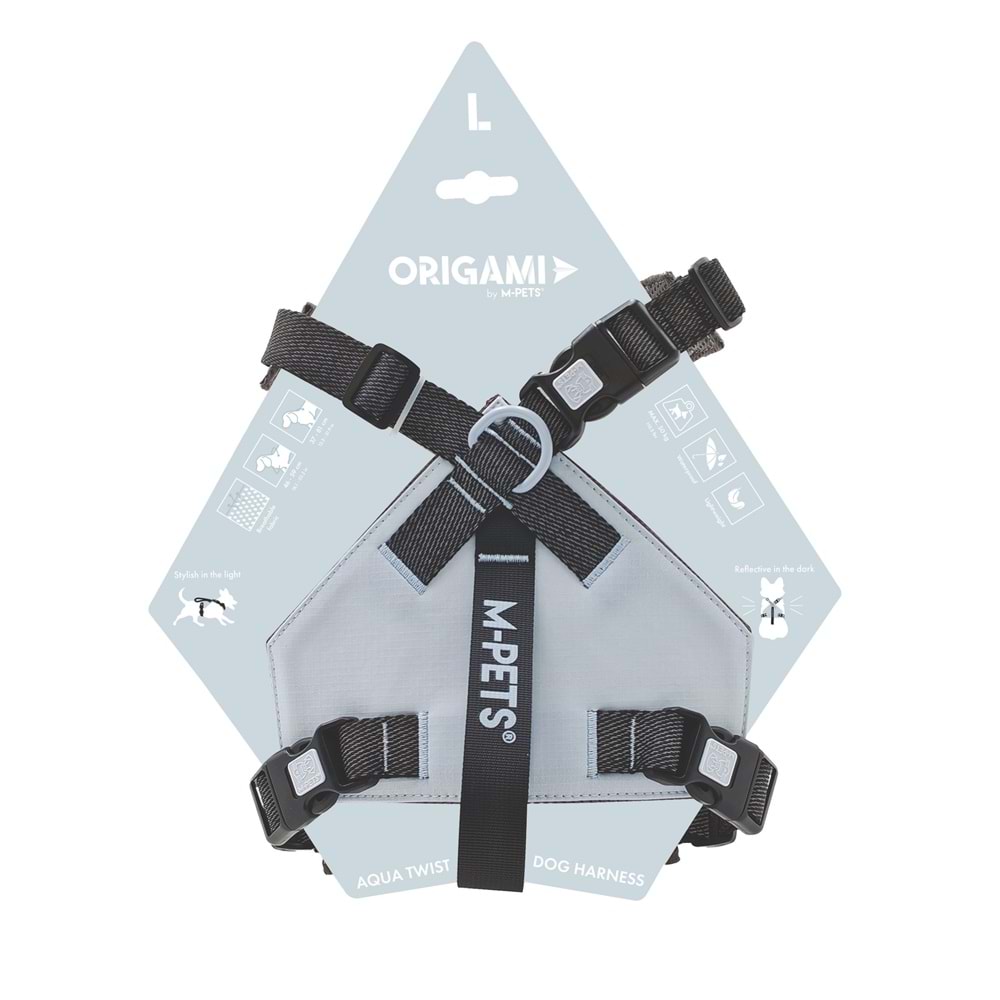 10852699 M-PETS ORIGAMI REFLEKTÖRLÜ SIRT TASMASI BLUE (L)