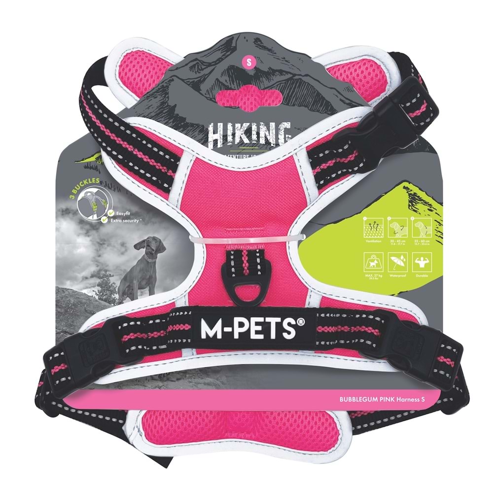 10853999 M-PETS HIKING REFLEKTÖRLÜ SOFT SIRT TASMASI PINK (S)