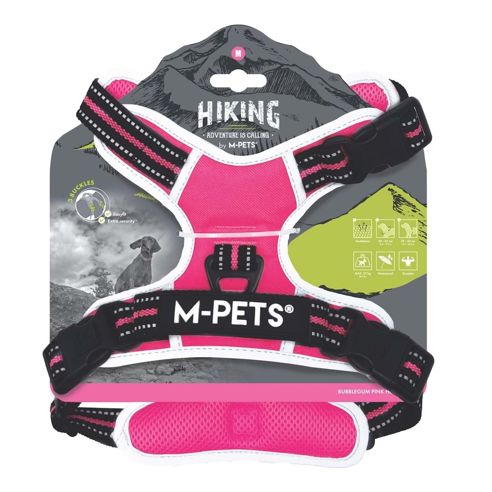 10854099 M-PETS HIKING REFLEKTÖRLÜ SOFT SIRT TASMASI PINK (M)