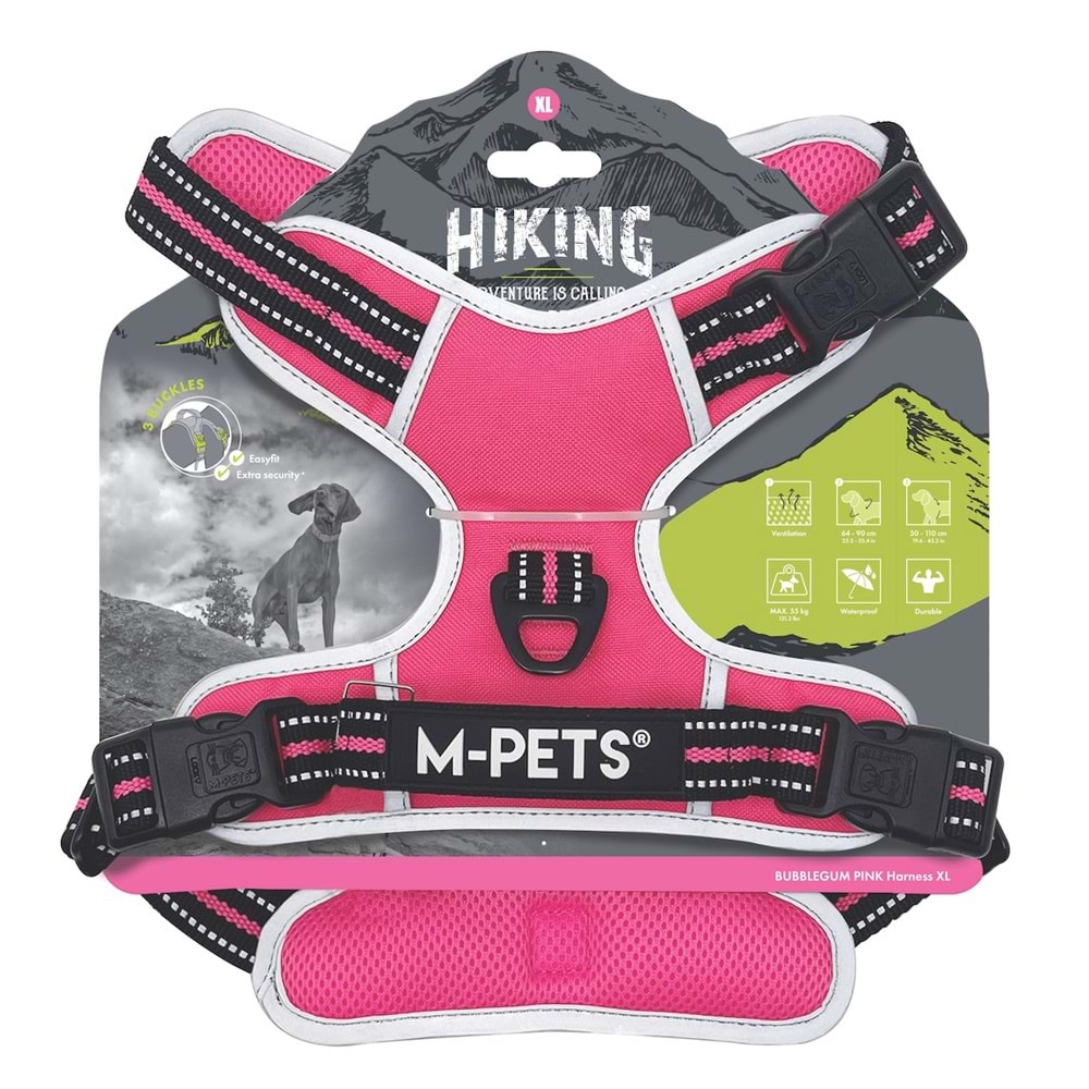 10854299 M-PETS HIKING REFLEKTÖRLÜ SOFT SIRT TASMASI PINK (XL)