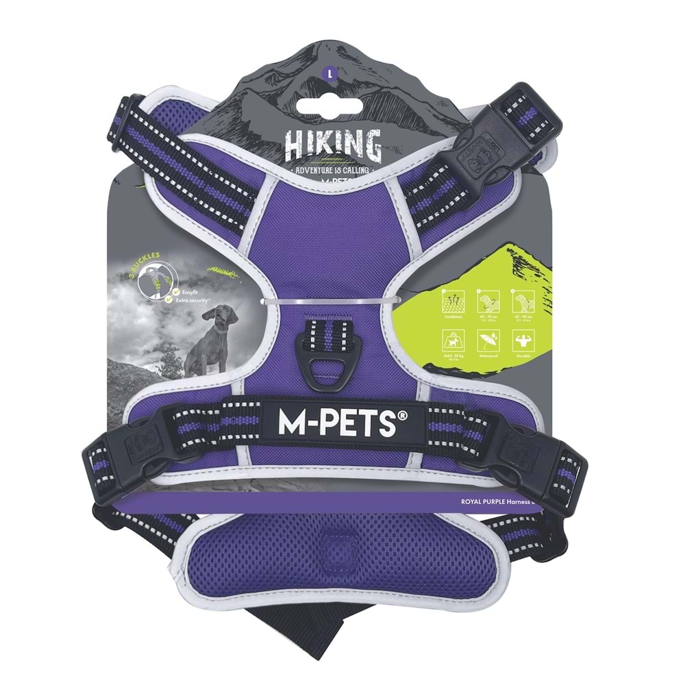 10854599 M-PETS HIKING REFLEKTÖRLÜ SOFT SIRT TASMASI PURPLE (L)