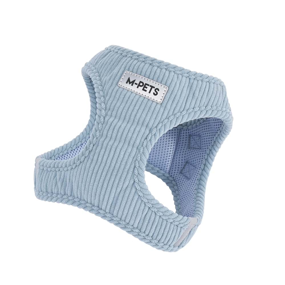10859399 M-PETS VELVET DOG GÖĞÜS TASMASI BLUE (L)