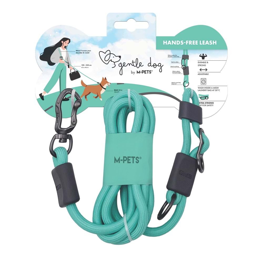 10860799 M-PETS GENTLE DOG FONKSİYONEL GEZDİRME TASMA GREEN