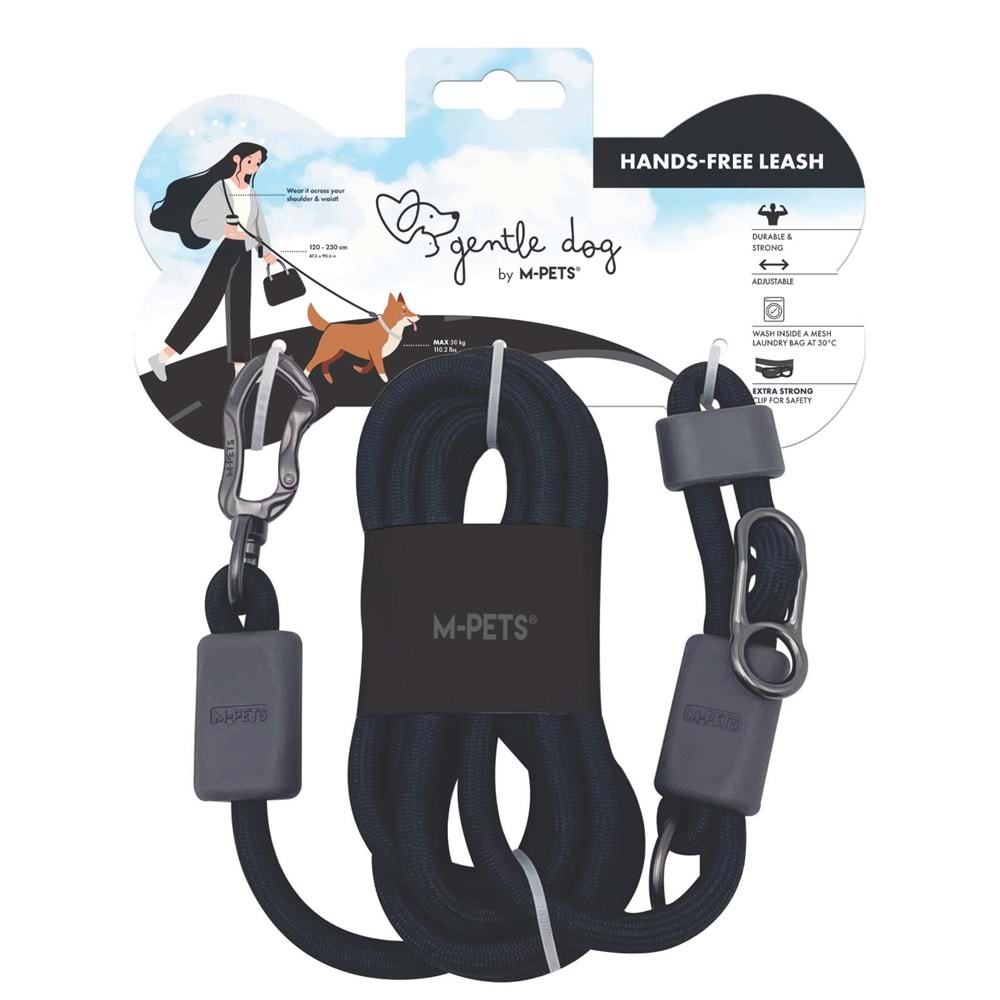 10860899 M-PETS GENTLE DOG FONKSİYONEL GEZDİRME TASMA BLACK
