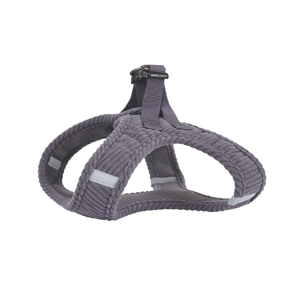 10861213 M-PETS VELVET DOG GÖĞÜS TASMASI GRİ (L)