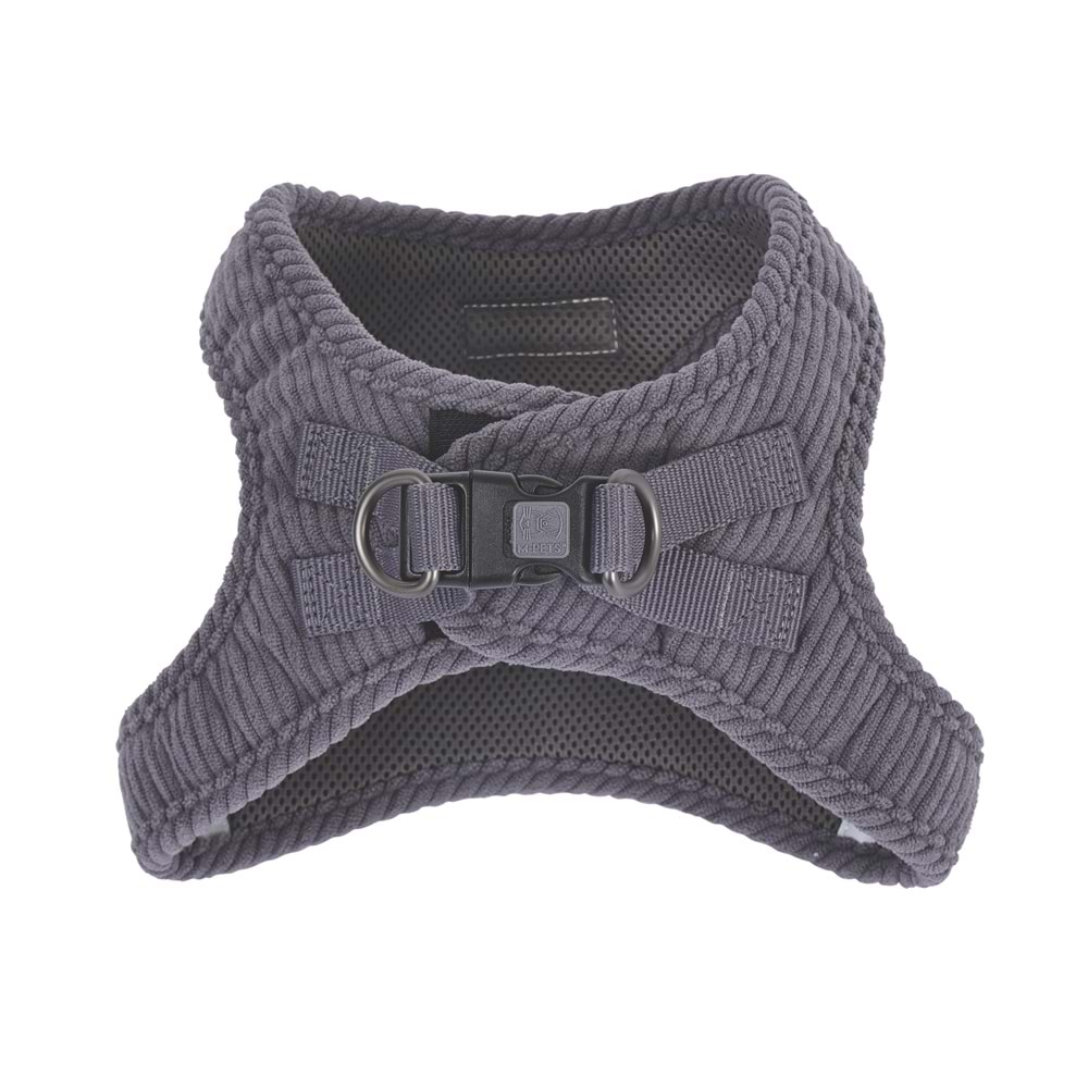 10861213 M-PETS VELVET DOG GÖĞÜS TASMASI GRİ (L)