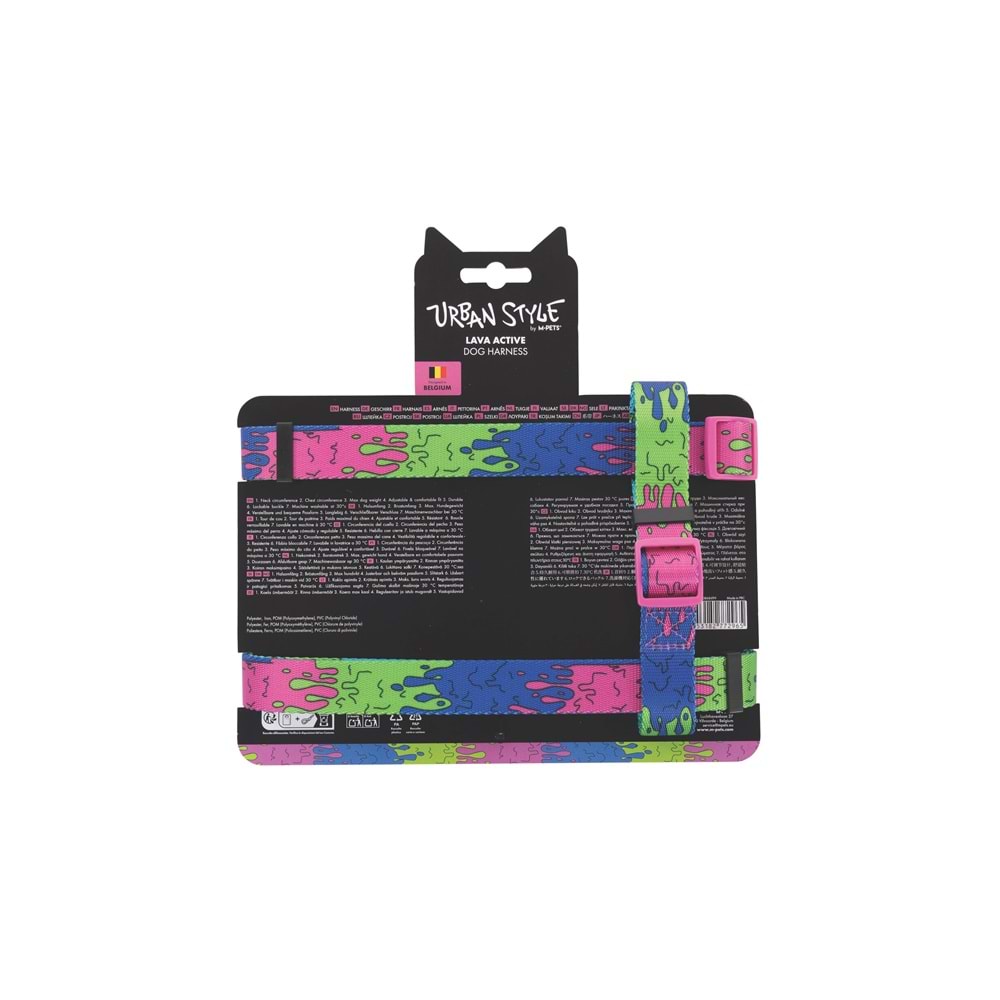 10868499 M-PETS URBAN STYLE LAVA ACTİVE KÖPEK GÖĞÜS TASMASI (L)