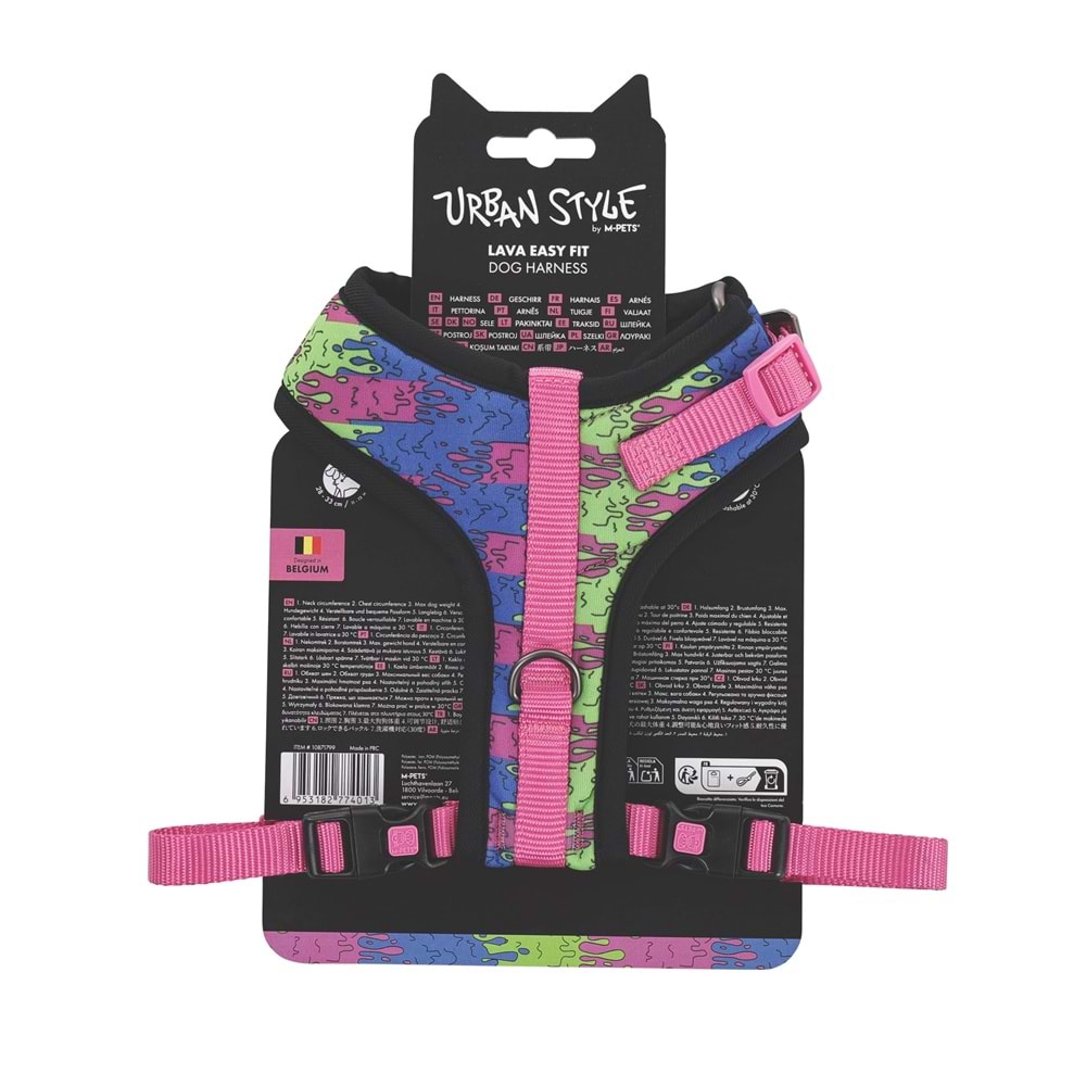 10871799 M-PETS URBAN STYLE LAVA EASY FİT KÖPEK GÖĞÜS TASMASI (S)
