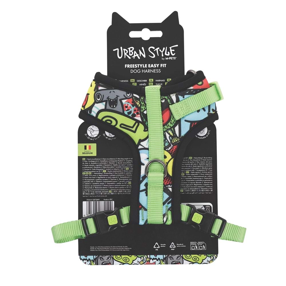 10872899 M-PETS URBAN STYLE MULTİCOLOR EASY FİT KÖPEK GÖĞÜS TASMASI (XS)