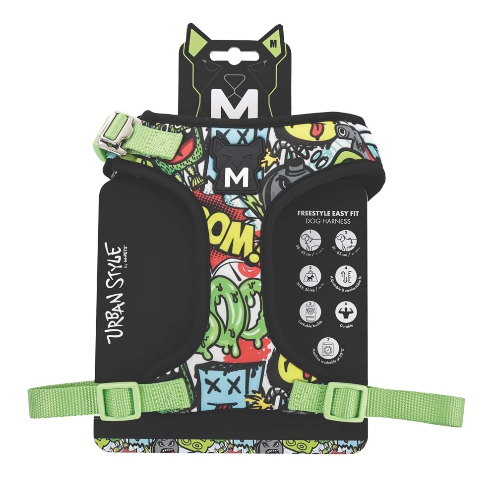 10873099 M-PETS URBAN STYLE MULTİCOLOR EASY FİT KÖPEK GÖĞÜS TASMASI (M)