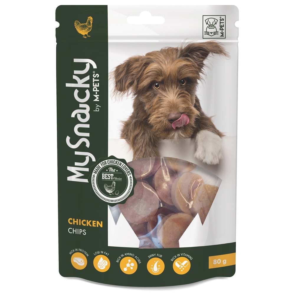 19010515 M-PETS MY SNACKY CHICKEN CHIPS KÖPEK ÖDÜLÜ 80GR