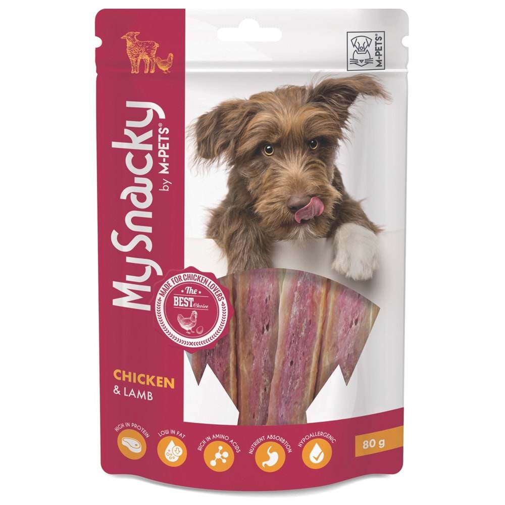 19010715 M-PETS MY SNACKY CHICKEN & LAMB KÖPEK ÖDÜLÜ 80GR