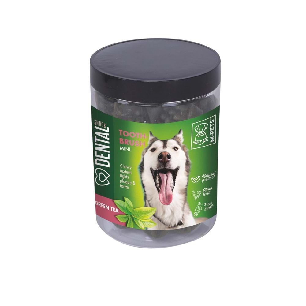 19028999 M-PETS DENTAL SNACK GREEN TEA TOOTH BRUSH MINI ÖDÜL 200GR
