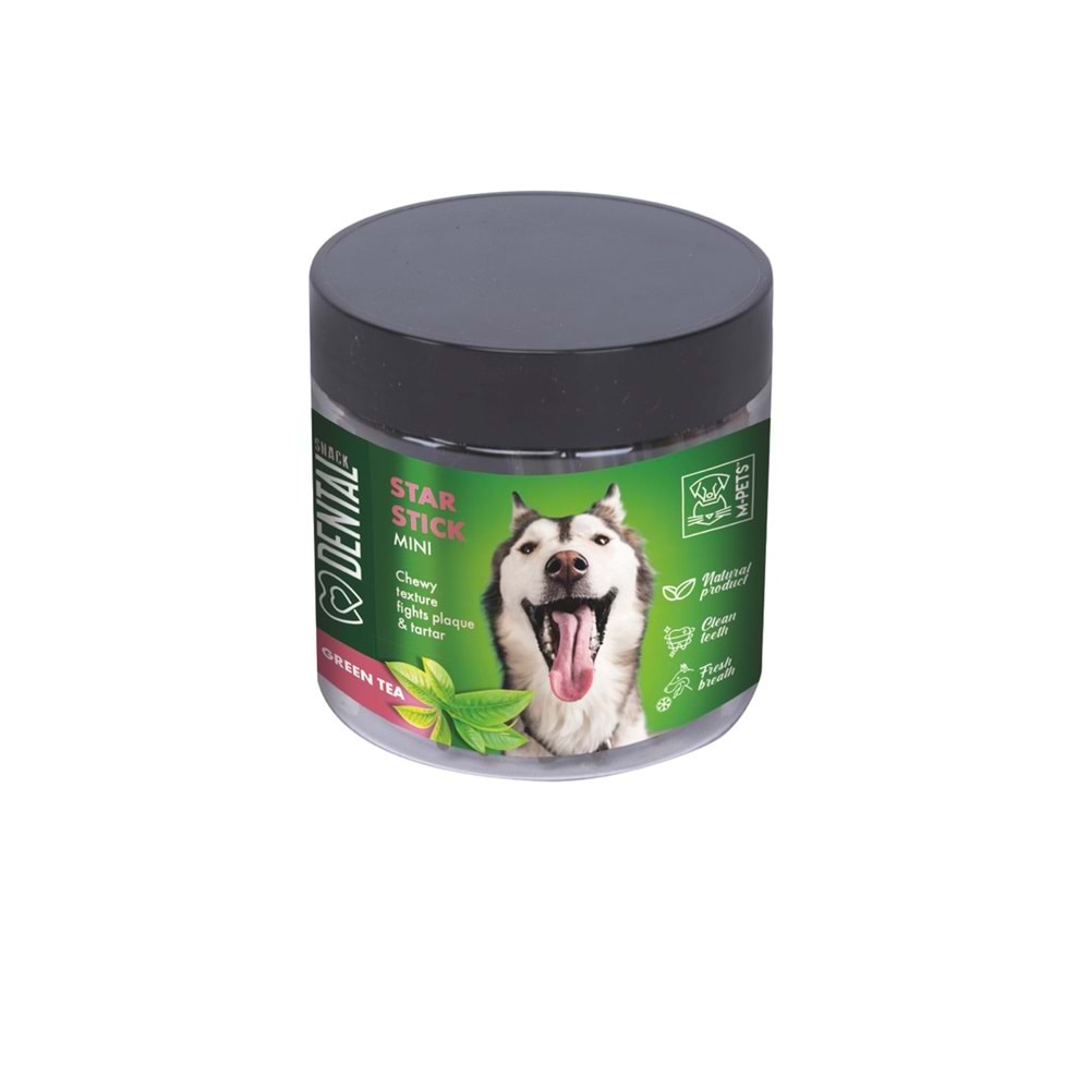 19029599 M-PETS DENTAL SNACK GREEN TEA STAR STICK MINI ÖDÜL 110GR
