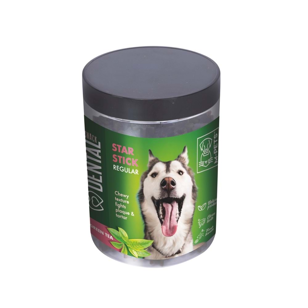 19029799 M-PETS DENTAL SNACK GREEN TEA STAR STICK REGULAR ÖDÜL 340GR
