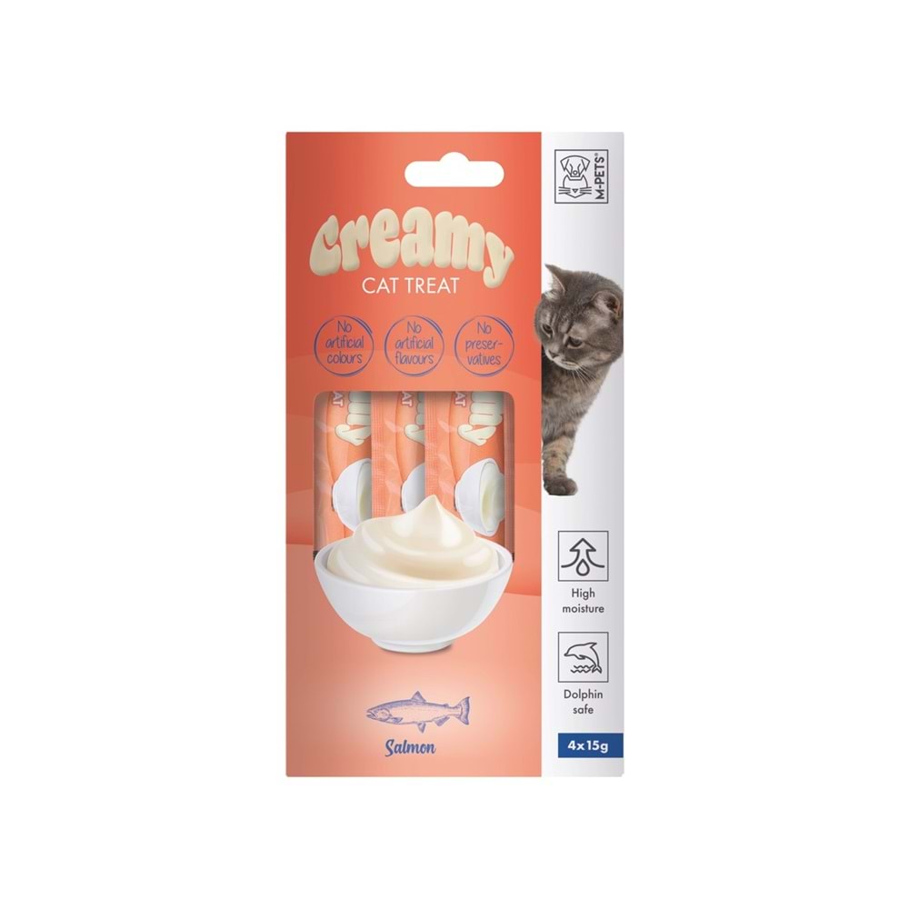 19038699 M-PETS CREAMY SOMON BALIKLI KEDİ ÖDÜLÜ 4X15GR