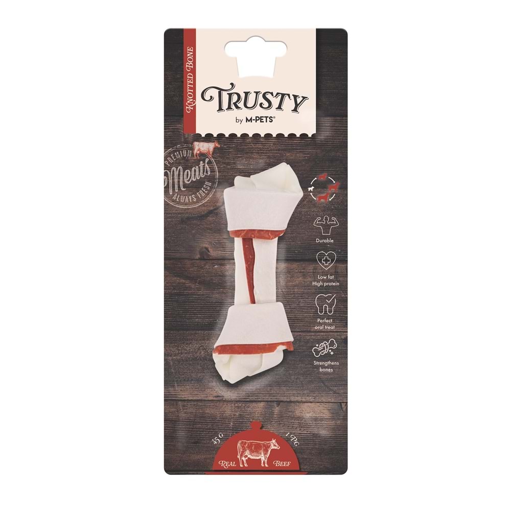 19046599 M-PETS TRUSTY BEEF DÜĞÜMLÜ KEMİK 45GR/12,7CM