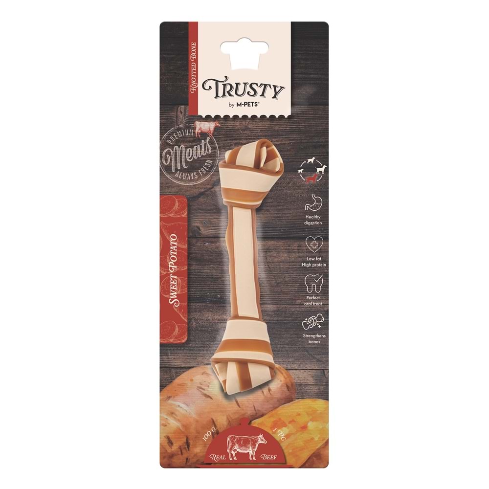 19048199 M-PETS TRUSTY BEEF TATLI PATATESLİ ÖDÜL 100GR/20,3CM