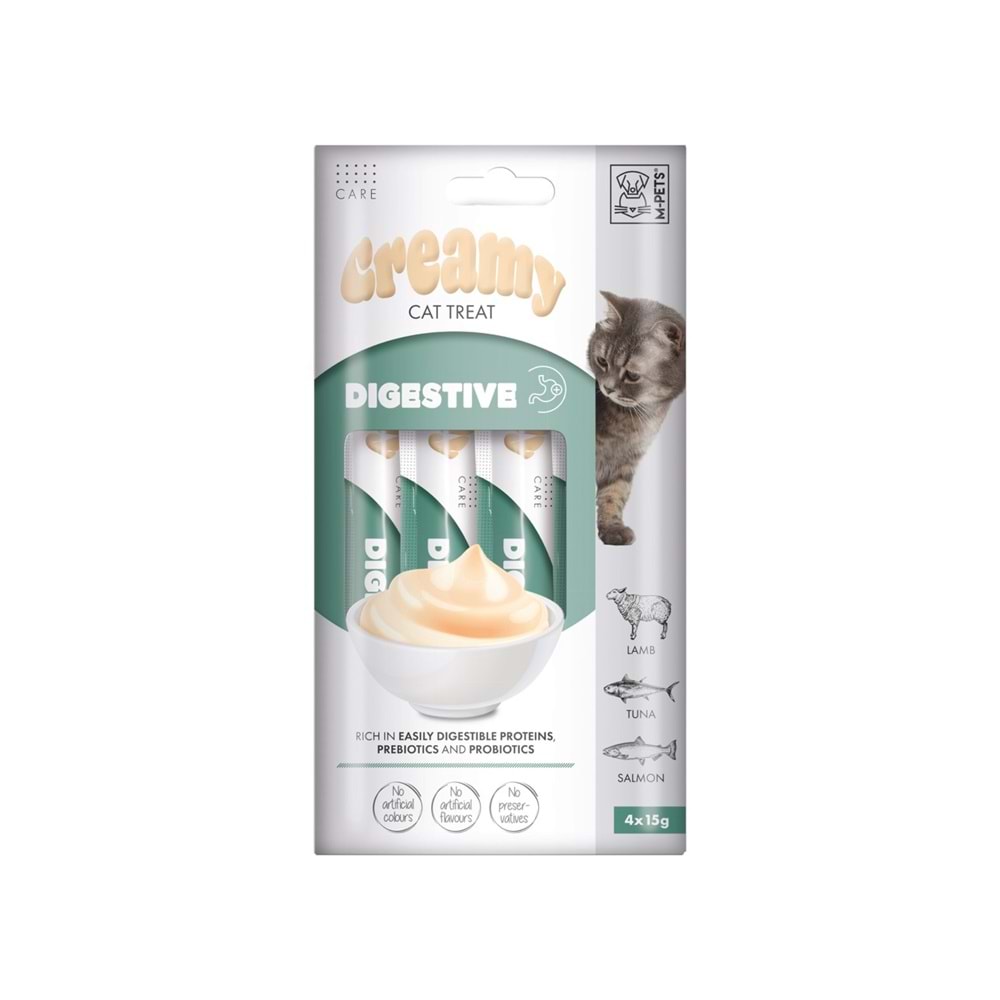 19049899 M-PETS DIGESTIVE FONKSİYONEL CREAMY KEDİ ÖDÜLÜ 4X15GR