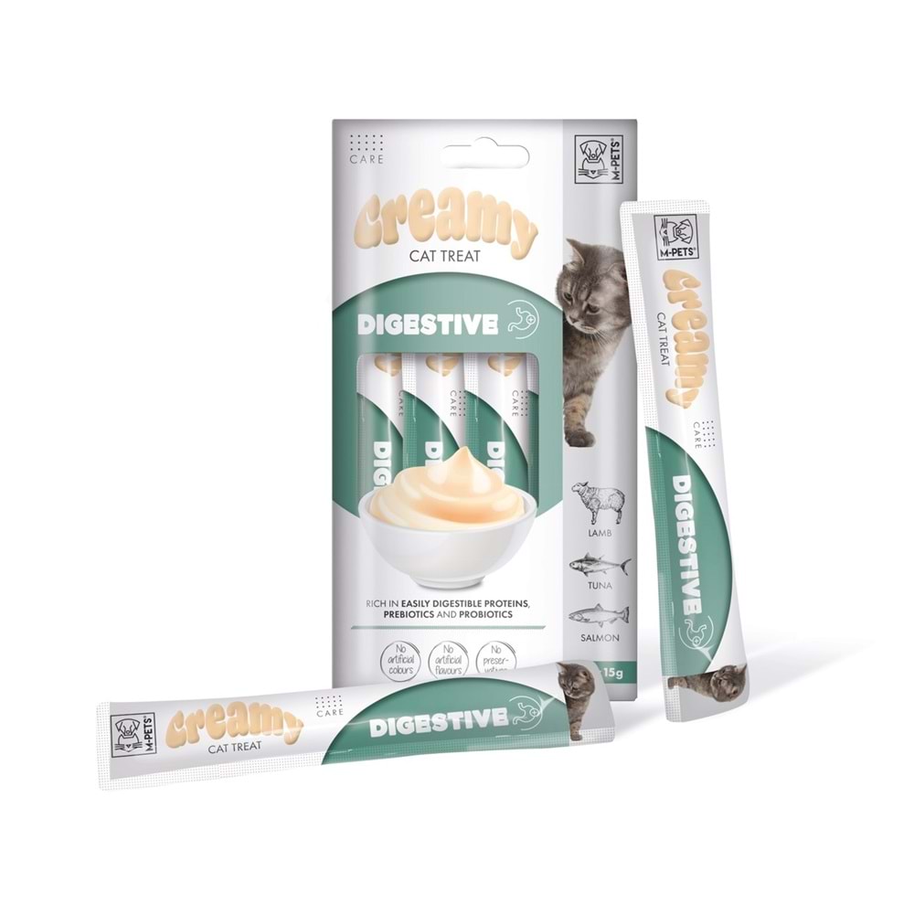 19049899 M-PETS DIGESTIVE FONKSİYONEL CREAMY KEDİ ÖDÜLÜ 4X15GR