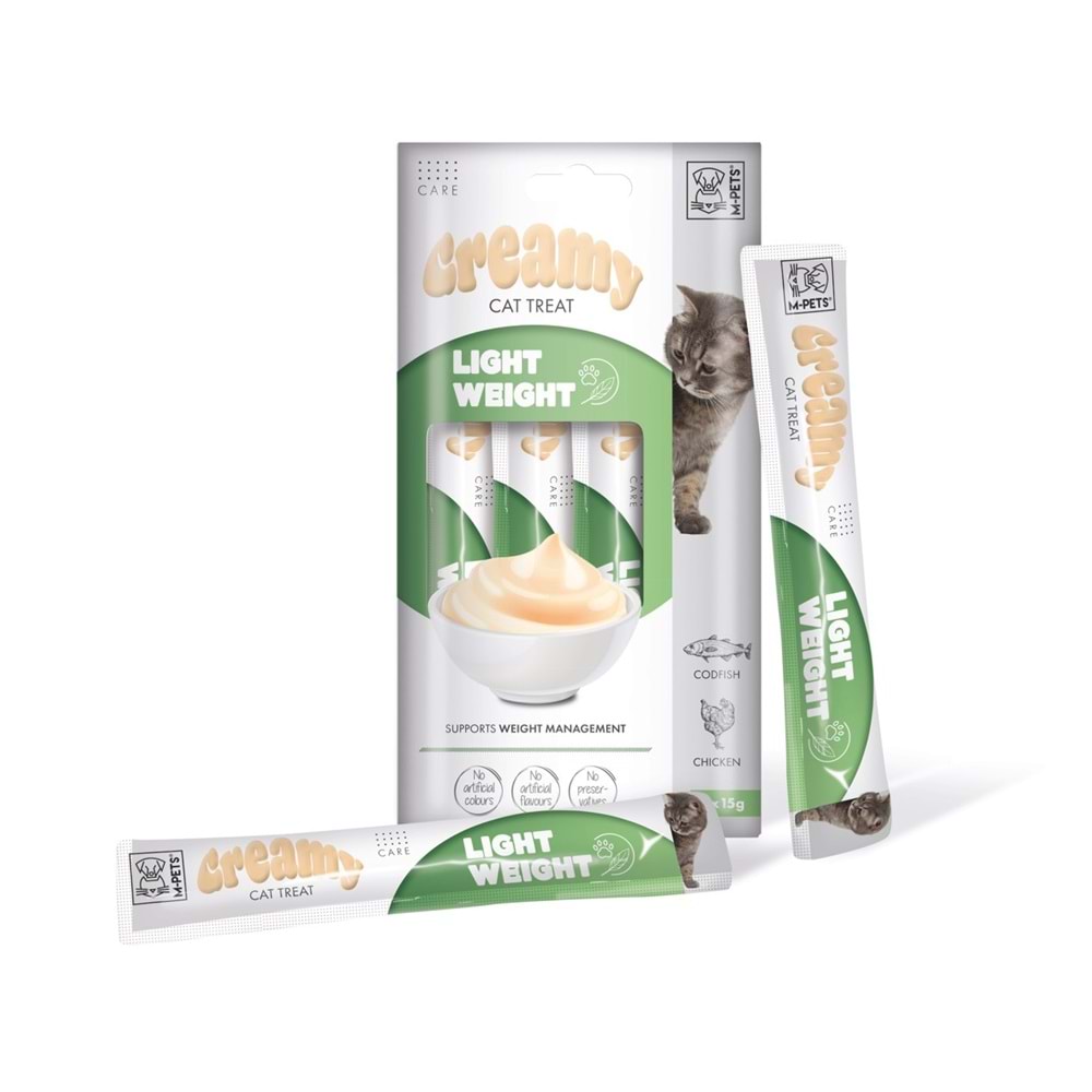 19050099 M-PETS LIGHT WEIGHT FONKSİYONEL CREAMY KEDİ ÖDÜLÜ 4X15GR