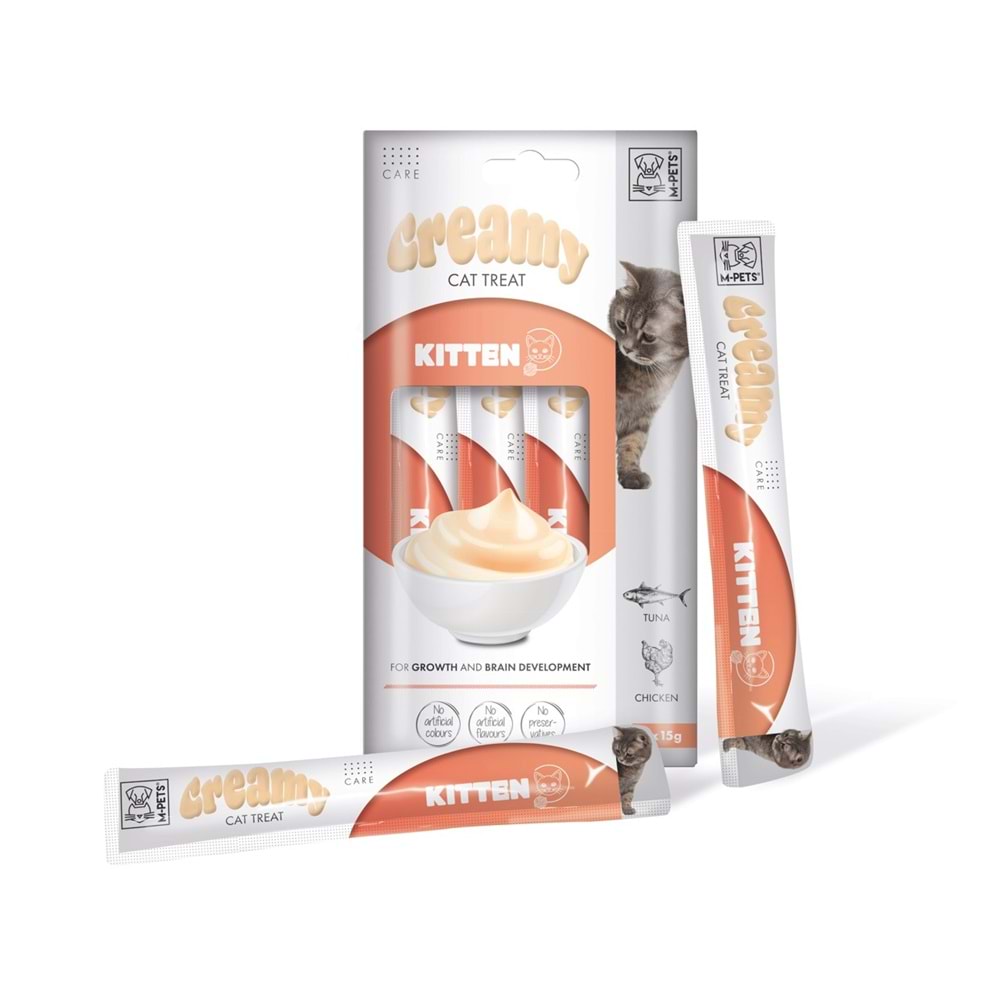 19050199 M-PETS KITTEN FONKSİYONEL CREAMY KEDİ ÖDÜLÜ 4X15GR