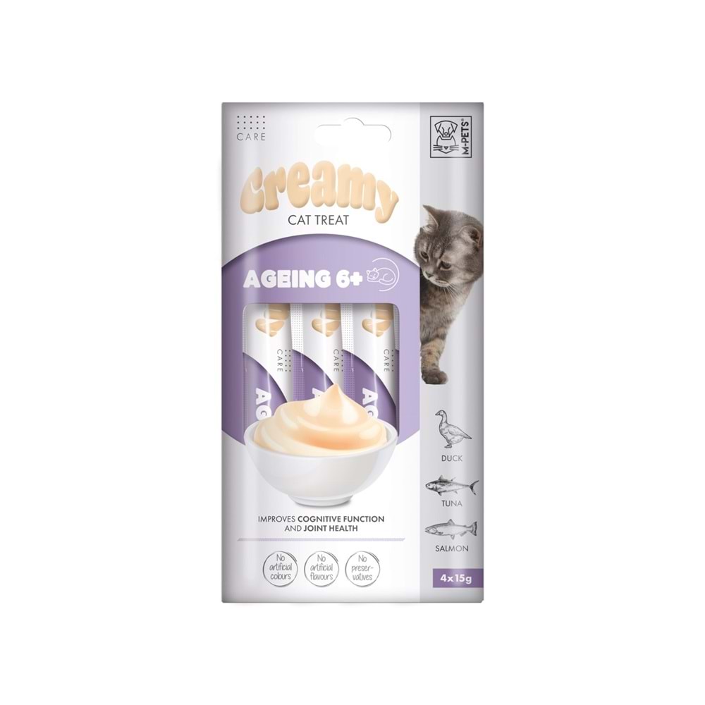 19050299 M-PETS AGEING 6+ FONKSİYONEL CREAMY KEDİ ÖDÜLÜ 4X15GR