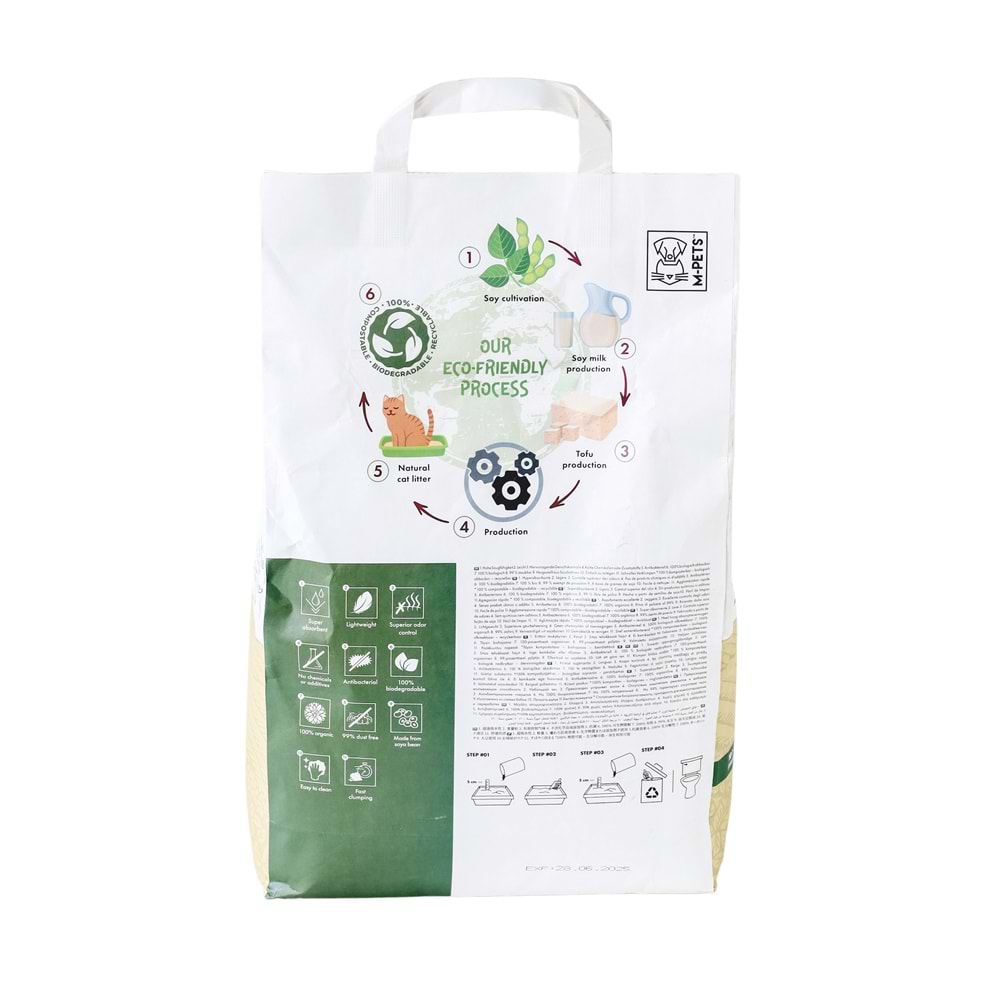 20103700 M-PETS SOYA ORGANİK NATUREL KEDİ KUMU 10L
