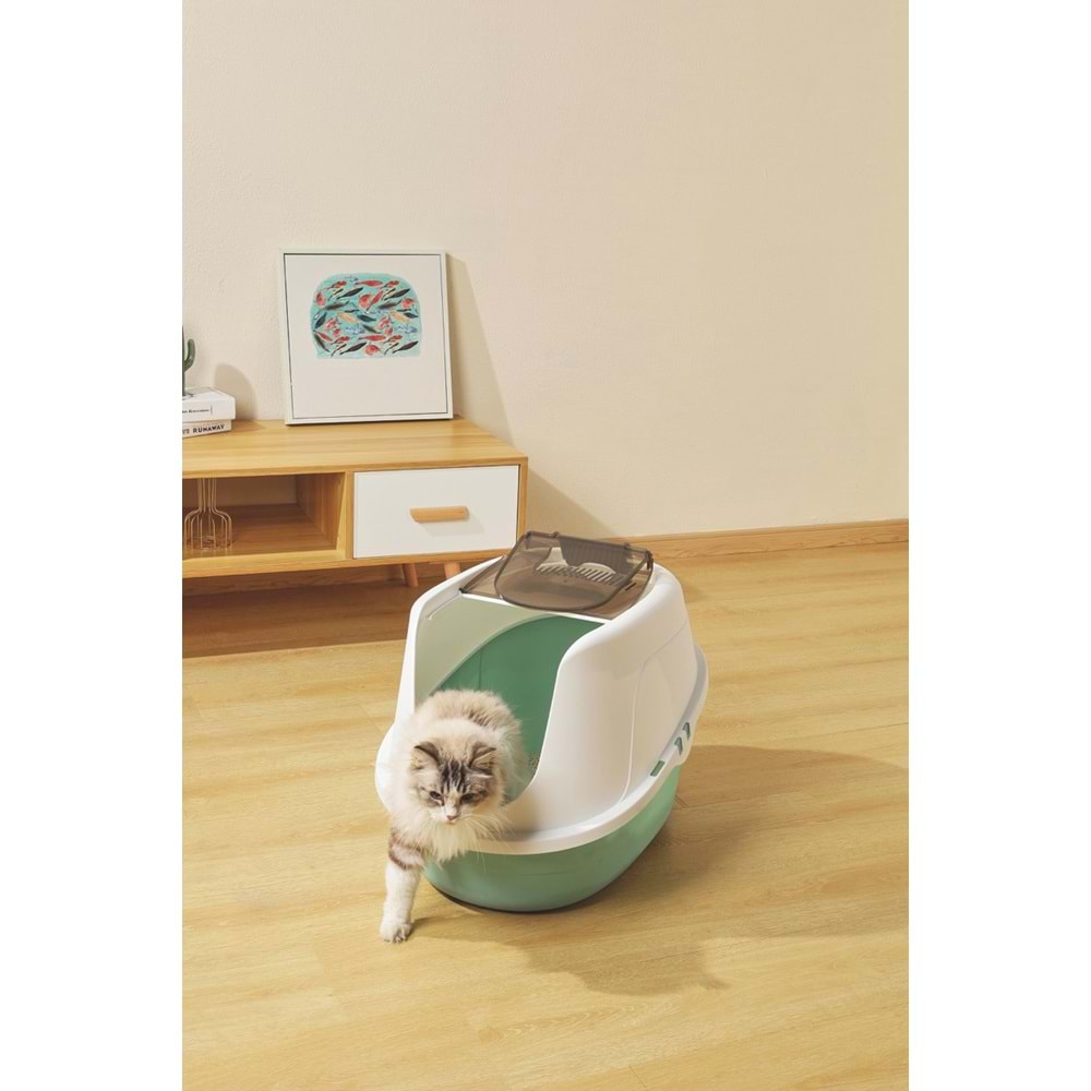 20117799 M-PETS ECO TIMA KEDİ TUVALETİ (L) SEA GREEN