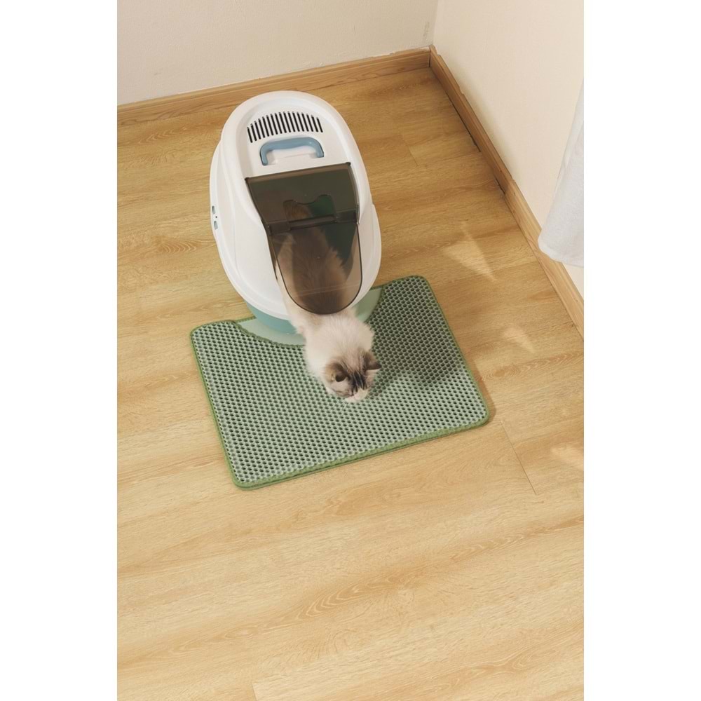 20117803 M-PETS DUPLEX ELEKLİ KEDİ KUMU PASPASI YEŞİL 60X45CM