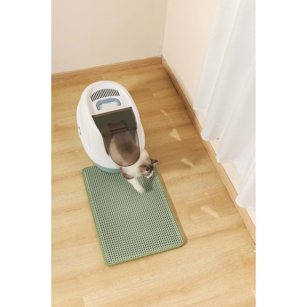 20118008 M-PETS DUPLEX ELEKLİ KEDİ KUMU PASPASI YEŞİL 45X65CM