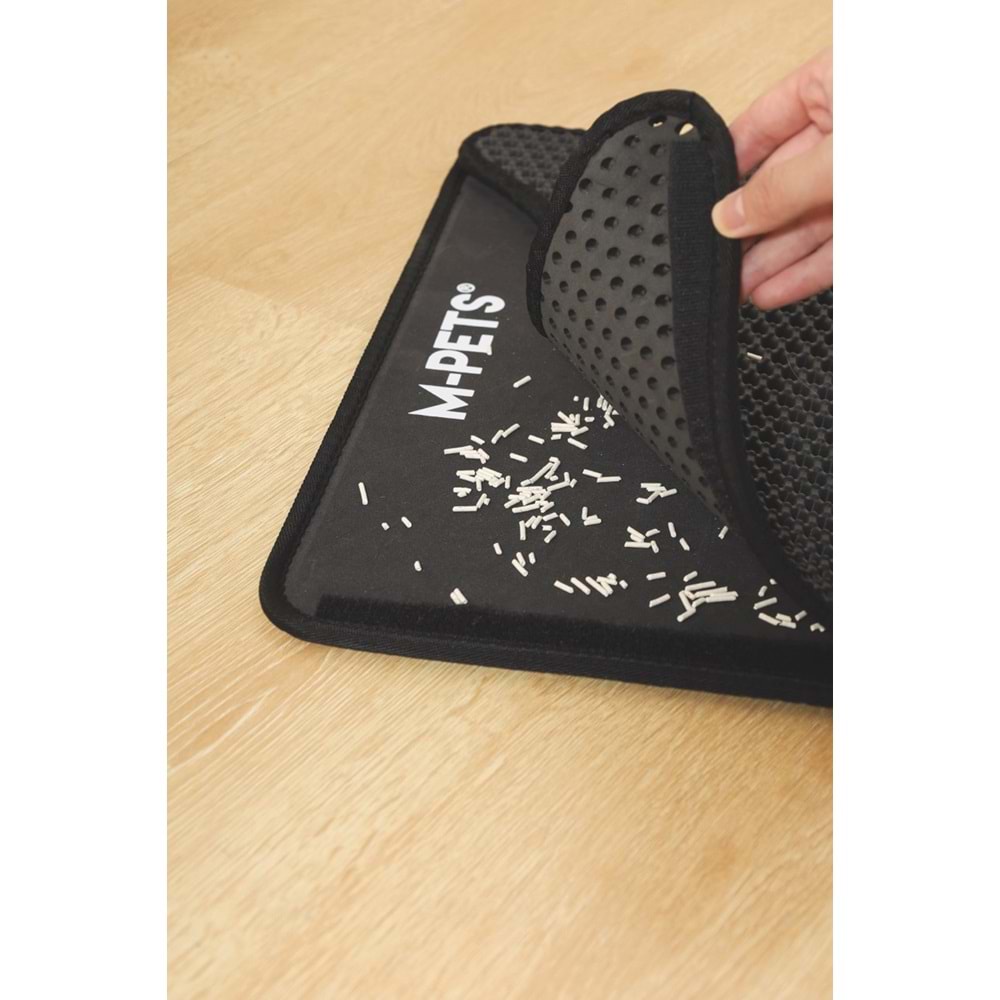 20118108 M-PETS DUPLEX ELEKLİ KEDİ KUMU PASPASI SİYAH 45X65CM